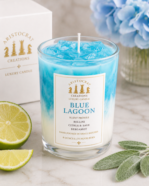 Blue Lagoon Drink Candle
